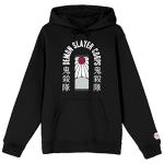 Bioworld Demon Slayer Corps Tanjiro Earring Long Sleeve Black Adult Hooded Sweatshirt-Large