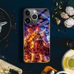 Akatxezy Tanjiro, Inosuke and Zen'itsu Glossy Phone Case for Anime Fans - Glass Silicone Cover, Manga Design Character Shell for iPhone 13