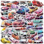 50Pcs American Cartoon Cars Stickers for Kids Animation Cars Stickers Classic Cartoon Anime Stickers for Laptops, Computers, Water Bottles (Cars)