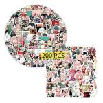 Pounchi Spy Anime Stickers (200 Pcs) Cute Anime Stickers Merchandise Gifts for Party Supplies Decorations Laptop Water Bottle Vinyl Stickers for Teens Kids