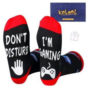 Kelool Do Not Disturb I'm Gaming Socks,Valentines Day Socks Gifts for Him Teens,Mens Teen Boys Gift Ideas,Boys Valentine Gifts for Men Him Teens Gamer,Easter Basket Stuffers