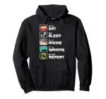 Eat Sleep Anime Gaming Repeat Gamer Men Teen Boy Gifts Anime Pullover Hoodie