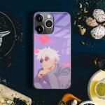 Akatxezy Cute Satoru_Gojo JJK Limited Edition Anime Glass Phone Case - Glossy Silicone Cover, Unique Manga Design Shell for iPhone 15