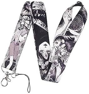 Pinstant Junji Ito Tomie Uzumaki Japanese Horror Manga 17.7" Neck Lanyard Keychain Holder ID Badge Mobile Phone Pin Strap