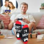 Kelool Do Not Disturb I'm Gaming Socks,Valentines Day Socks Gifts for Him Teens,Mens Teen Boys Gift Ideas,Boys Valentine Gifts for Men Him Teens Gamer,Easter Basket Stuffers
