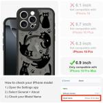 Heaofei Cute Magnetic Case for iPhone 16 Pro Max Case [ Compatible with MagSafe ] with Black Cat Cats Pattern Design for Women Girls Boys, Soft Bumper Hard Back Kawaii Animal Protective Phone Cover