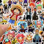 50Pcs One Anime Piece Sticker for Kids, Cute Cartoon Waterproof Vinyl Stickers for Adult Teen Girl Student Water Bottle Laptop Phone Computer Guitar Notebook Skateboard Travel Case Scrapbook Helmet