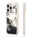 FEWGEY Silicone Phone Case for iPhone 16 Pro Max Compatible with Magsafe, White Kyoto Cute Anime Japanese Design Magnetic Shock Proof Heavy-Duty Protection for Men Boys Women Girls