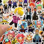 50Pcs One Anime Piece Sticker for Kids, Cute Cartoon Waterproof Vinyl Stickers for Adult Teen Girl Student Water Bottle Laptop Phone Computer Guitar Notebook Skateboard Travel Case Scrapbook Helmet