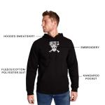 Bioworld One Piece Monkey D. Luffy Men's Black Long Sleeve Hooded Sweatshirt-Large