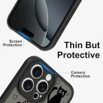 Heaofei Cute Magnetic Case for iPhone 16 Pro Max Case [ Compatible with MagSafe ] with Black Cat Cats Pattern Design for Women Girls Boys, Soft Bumper Hard Back Kawaii Animal Protective Phone Cover