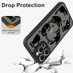 Heaofei Cute Magnetic Case for iPhone 16 Pro Max Case [ Compatible with MagSafe ] with Black Cat Cats Pattern Design for Women Girls Boys, Soft Bumper Hard Back Kawaii Animal Protective Phone Cover