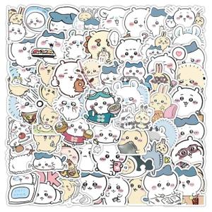 60pcs Kawaii Chiikawa Stickers for Kids Travel Case,Cute Japanese Cartoon Vinyl Stickers Funny Trendy Waterproof Decals for Teens Water Bottle Phone Journal Guitar Skateboard