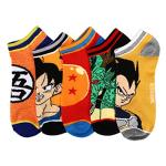 Bioworld Dragon Ball Mixed Icon and Character Close Up 5-Pack Ankle Socks