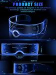 TOODOO 2 Pairs LED Visor Glasses 7 Colors Futuristic Glasses Light up Punk Accessories for Rave Party Costume(Cool Style)