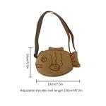 BXCNCKD Cute cartoon fish canvas messenger bag embroidered girl messenger bag