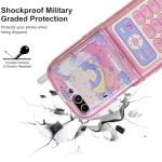 Compatible with Samsung Galaxy Z Flip 7 Case, PC Shell Funny Mobile Phone Design Cute Anime Shockproof Protective Cover for ZFlip 7 for Woman Pink