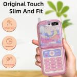 Compatible with Samsung Galaxy Z Flip 7 Case, PC Shell Funny Mobile Phone Design Cute Anime Shockproof Protective Cover for ZFlip 7 for Woman Pink