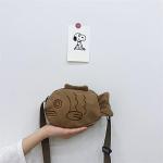 BXCNCKD Cute cartoon fish canvas messenger bag embroidered girl messenger bag