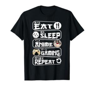 Eat Sleep Anime Game Repeat Kawaii Shirt