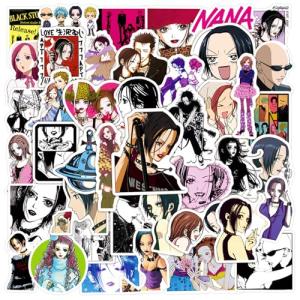 50PCS Anime Nana Sticker Set, Waterproof Vinyl Decals, Anime Character Collection for Laptop, Water Bottle Gifts Birthday Decorations (Gray)