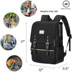 Ronyes Vintage Laptop Backpack for Women Men,15.6 inch Bookbag Casual Daypack with USB Charging Port for College Work, All Black Backpacks