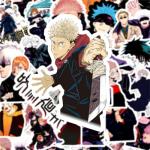 50Pcs Manga Jujutsu Kaisen Stickers Mixed Pack Hot Cartoon Anime Stickers Decorative Sticker for Kids Teens Adults Waterproof Sticker for Water Bottle Laptop (Zs)