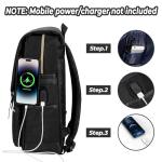 Ronyes Vintage Laptop Backpack for Women Men,15.6 inch Bookbag Casual Daypack with USB Charging Port for College Work, All Black Backpacks