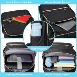 Ronyes Vintage Laptop Backpack for Women Men,15.6 inch Bookbag Casual Daypack with USB Charging Port for College Work, All Black Backpacks