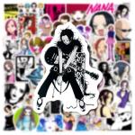 50PCS Anime Nana Sticker Set, Waterproof Vinyl Decals, Anime Character Collection for Laptop, Water Bottle Gifts Birthday Decorations (Gray)