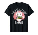 Funny Cat Ramen Anime Merch Kawaii Clothes Graphic Tees Men T-Shirt