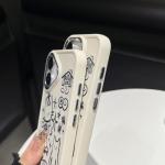 Emylisa Designed for iPhone Case, Cute Cat Butterfly Star Lucky Line Drawing Soft Phone Case (White,for iPhone 15)