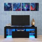 Anime Wall Art Prints Neon Japanese Night Street Scene Canvas Art Posters Tokyo Japan City Pictures Paintings Boys Gamer Room Decor Cool Artwork Gift for Comic Fans Ready to Hang 16x16” 4 Piece