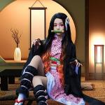 Kitimi Kamado Anime Cosplay Costume, Anime Cosplay Kimono, Halloween Costume for Women Men