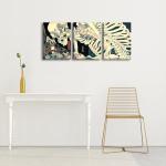 Wieco Art 3 Piece Witch and Skeleton Ukiyo-E by Utagawa Takiyasha Historic Cultural Illustrations for Living Room Bedroom Home Decorations Landscape Artwork