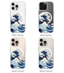 FEWGEY Clear Phone Case for iPhone 16 Pro Compatible with Magsafe, The Great Wave Japanese Anime Kanagawa Ocean Surf Beach Art Design Magnetic Shock Proof Heavy-Duty Protection for Men Boys Women
