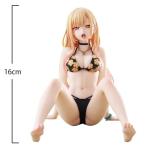 LUNK Kitagawa Marin Figure,Anime Kitagawa Marin Swimsuit Figure Model,Anime Girl Sitting Figurine,Manga Character Statue,6.3in PVC Sculpture Decoration Collectible for Fans