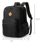 ZORFIN 26L Black Backpack for College, and Travel: Water Resistant Bookbag