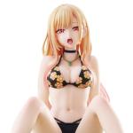 LUNK Kitagawa Marin Figure,Anime Kitagawa Marin Swimsuit Figure Model,Anime Girl Sitting Figurine,Manga Character Statue,6.3in PVC Sculpture Decoration Collectible for Fans
