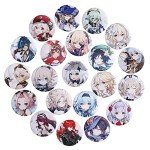 TaiCy 21 pcs Mixed Badges, Genshin Impact Game Pins Badges, 44mm Yuanshen Game Badges, Colourful Waterproof Badges, for Clothing,Backpack, Birthday Party Favors, Collection Gift for Anime Lovers
