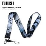 TJIUSI Anime Lanyard with Retractable Badge Reel and Funny Cartoon ID Badge Holder(with Anime Keychain) 4PCS Set Swivel Clip Alligator Badge Reel for Nurses Student Teacher Women Men