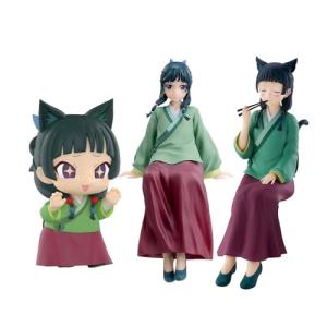 MABAIUDE 3pcs Maomao Figure Maomao Statue - 1/7 Scale Sitting Pose Hanfu Version Mao Mao Figure Model - PVC Anime People Collectibles Desktop Decoration Gifts for Fans
