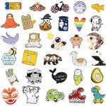 SINCCO 20/40/50 PCS Cute Enamel Backpack Pins, Funny Enamel Pins Bulk Set Cool Button Pins Aesthetic Brooch Lapel Pins Anime for Backpacks, Jackets, Hats, Kids, Girls