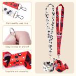 Pounchi Soot Sprite Lanyard (2 Pcs) with Cute ID Badge Holder, Anime Lanyards Card Protector for Keys Wallet Office School Teacher Student Nurse Teens