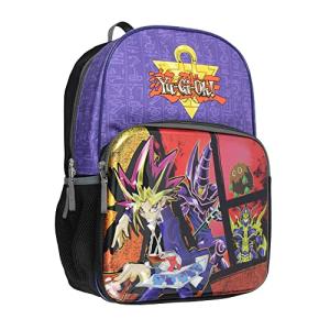 Bioworld Yu-Gi-Oh! 16" Molded Backpack Battle Ready Yugi Dark Magician Black Luster Soldier Character Travel Backpack