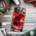 Demon Form Anime Design Silicone Tempered Glass Phone Case - Unique Popular Manga Protection Shell for iPhone 15