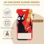 Pounchi Soot Sprite Lanyard (2 Pcs) with Cute ID Badge Holder, Anime Lanyards Card Protector for Keys Wallet Office School Teacher Student Nurse Teens