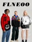 FLNEOO Mens Graphic Hoodies Pullover 3D Print with Pockets, Unisex Anime Black Red Hoodie Sweatshirt for Teen Boys