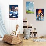 Pounchi Castle Anime Posters (8 Pcs with Glue Dots) 11.4" x 16.5" Japanese Anime HD Printing Poster Unframed Version for Room Bedroom Club Wall Art Decor for Teens