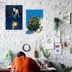 Pounchi Castle Anime Posters (8 Pcs with Glue Dots) 11.4" x 16.5" Japanese Anime HD Printing Poster Unframed Version for Room Bedroom Club Wall Art Decor for Teens